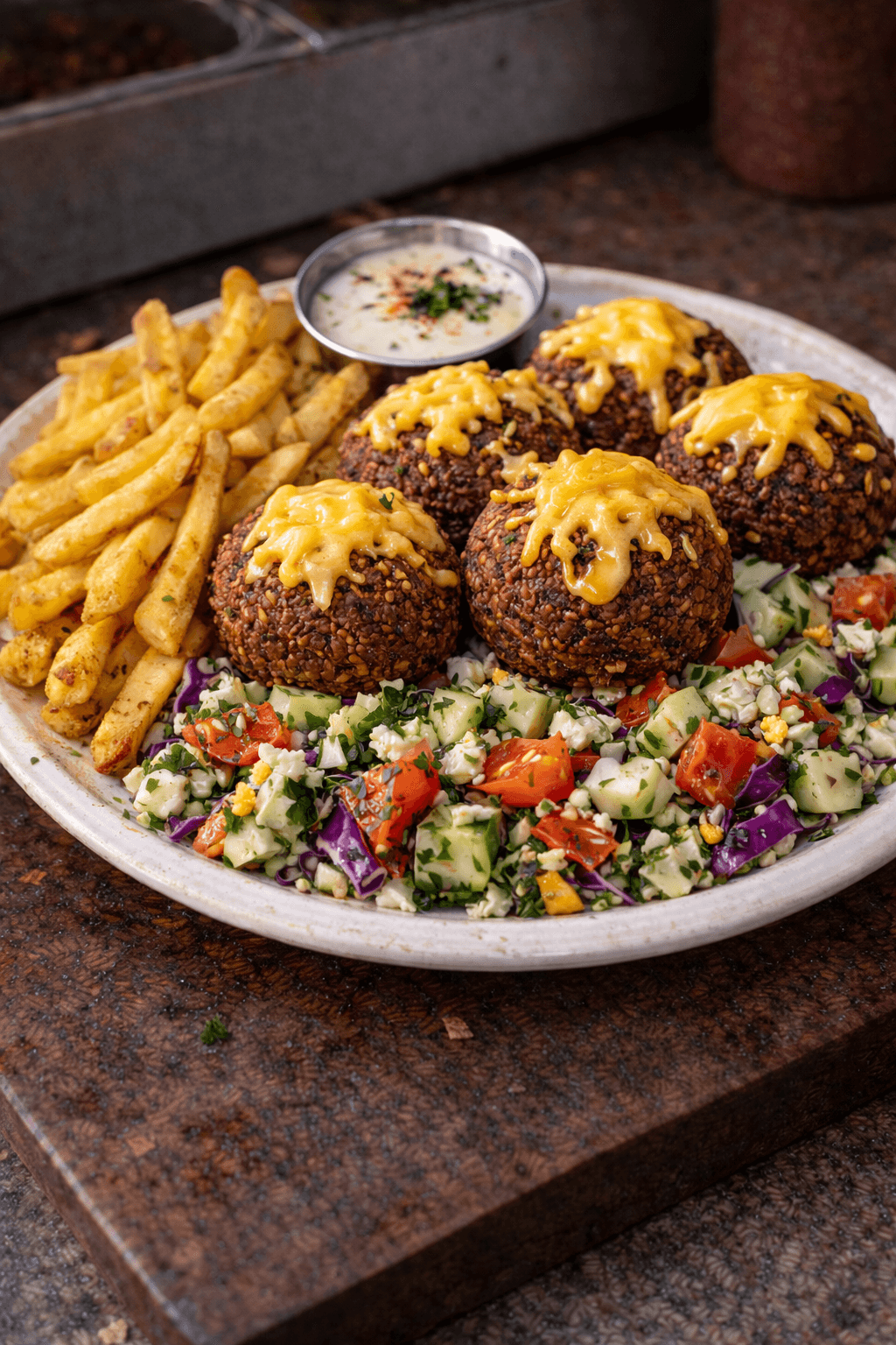 Super Falafel / Oyster mushroom Plate